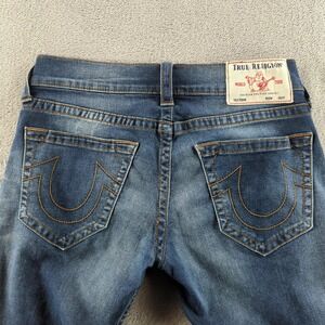 True Religion Jeans 29x33 Blue Faded Ricky Relaxed Straight Denim Horseshoe Y2K